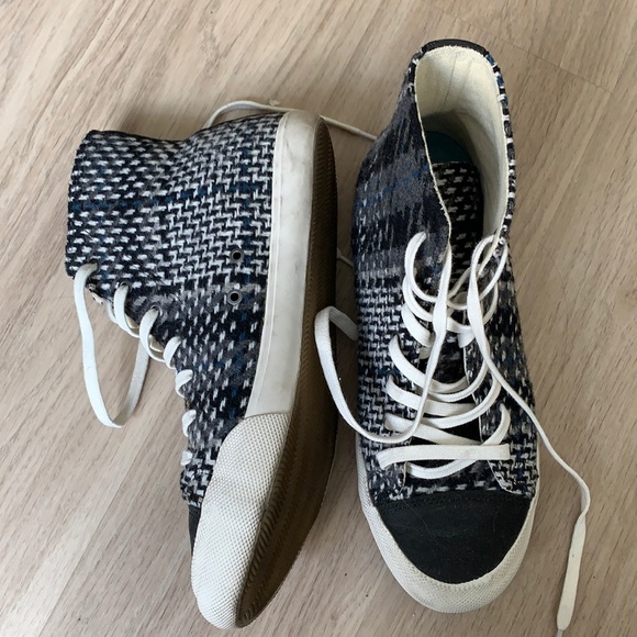 SeaVees Checked Print High Top Sneakers - Picture 1 of 7